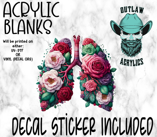 Red Rose Lung Acrylic & Decal Set