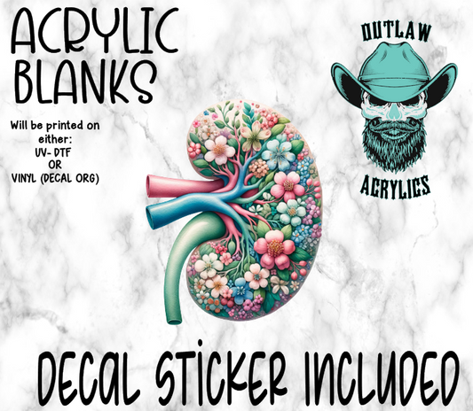 Pastel Kidney Acrylic & Decal Set