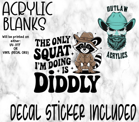 Squat Of Diddly Acrylic & Decal Set