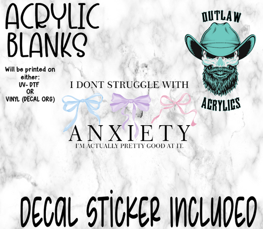 Good With Anxiety Acrylic & Decal Set