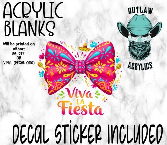 Viva Fiesta Bow Acrylic & Decal Set