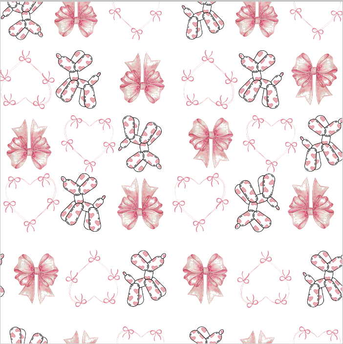 Pink Croquette Bow & Balloon Dog Vinyl