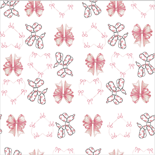 Pink Croquette Bow & Balloon Dog Vinyl