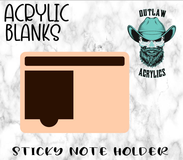 Rectangle W/ Pen Sticky Note Holder