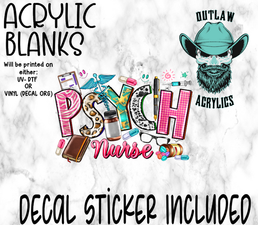 Psych Nurse Acrylic & Decal Set