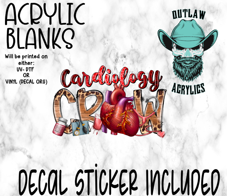 Cardiology Crew A Acrylic & Decal Set