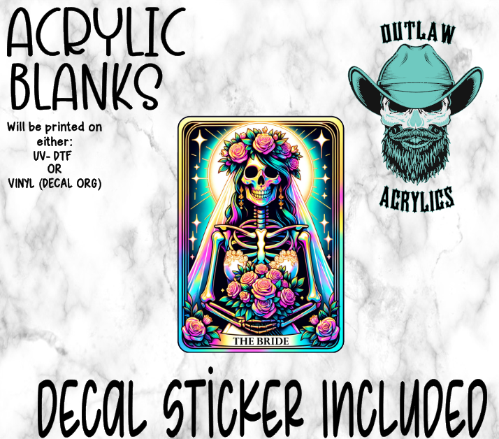 The Bride Tarot Card Acrylic & Decal Set