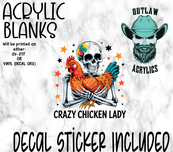 Crazy Chicken Lady Acrylic & Decal Set