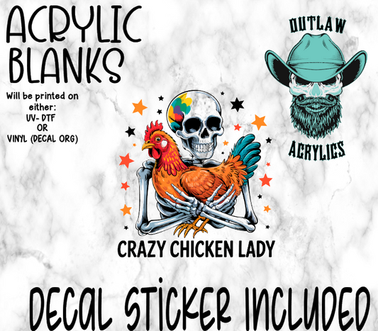 Crazy Chicken Lady Acrylic & Decal Set