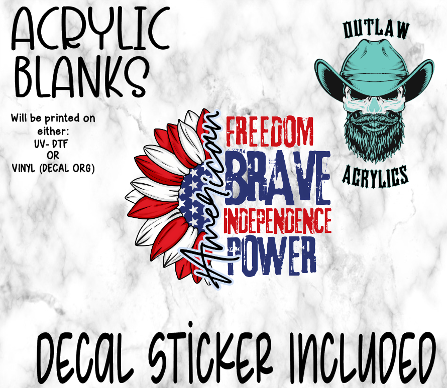 America Brave Freedom Acrylic & Decal Set