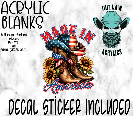 Made In America Acrylic & Decal Set