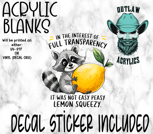 Not Easy Lemon Squeezy Acrylic & Decal Set