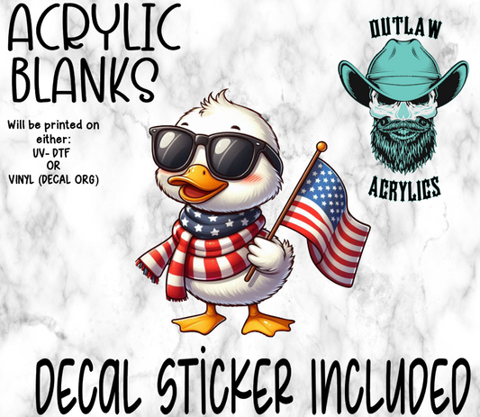 Duck Patriotic Acrylic & Decal Set
