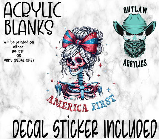 America First Skeleton Acrylic & Decal Set