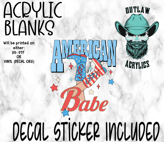 American Babe Acrylic & Decal Set