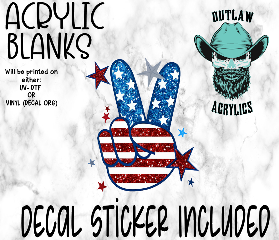 Star Spangled Peace Hand Acrylic & Decal Set