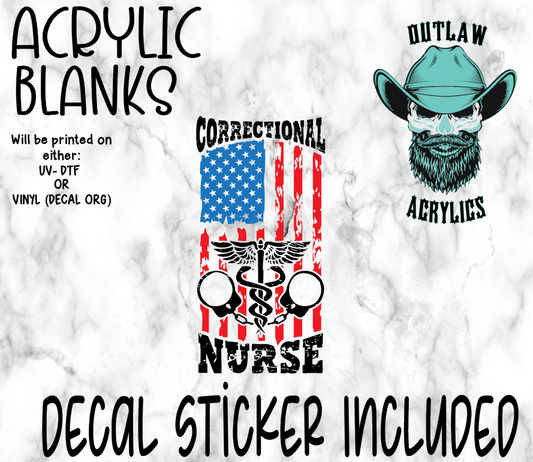 Correctional Nurse Acrylic & Decal Set