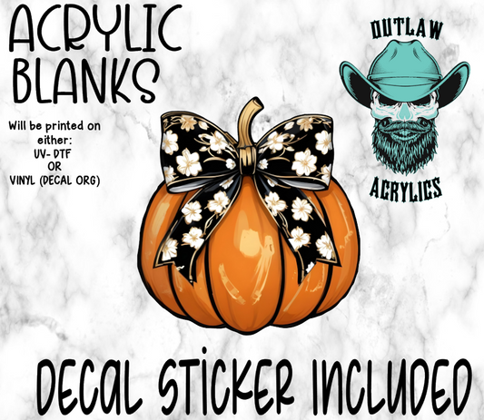 Bow Pumpkin Acrylic & Decal Set