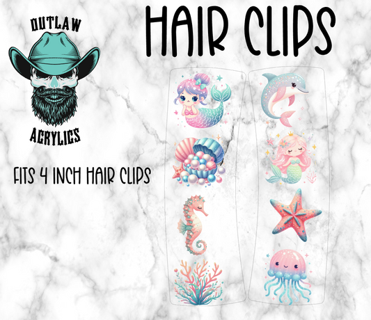 Pastel Mermaid Hair Clip UV DTF & Blank Combo