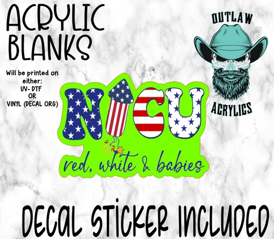 NICU Flag Acrylic & Decal Set