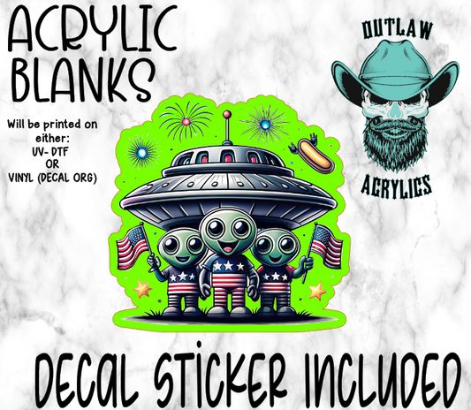 Patriotic Space Friends Acrylic & Decal Set