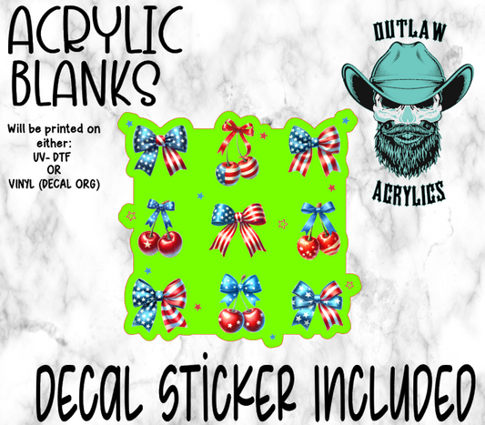 Cherry Bows Acrylic & Decal Set