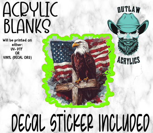 American Eagle Cross Acrylic & Decal Set
