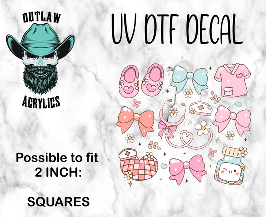 Kawaii Retro Pink Nurse Decal/Transfer