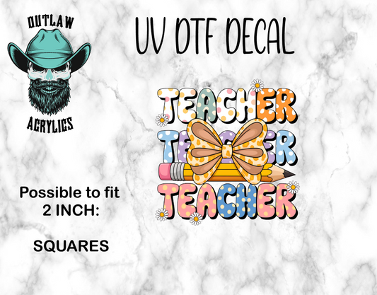 Teacher Bow Decal/Transfer