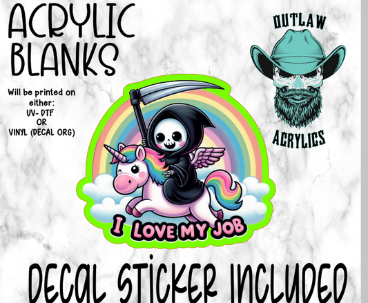 I Love My Job Acrylic & Decal Set