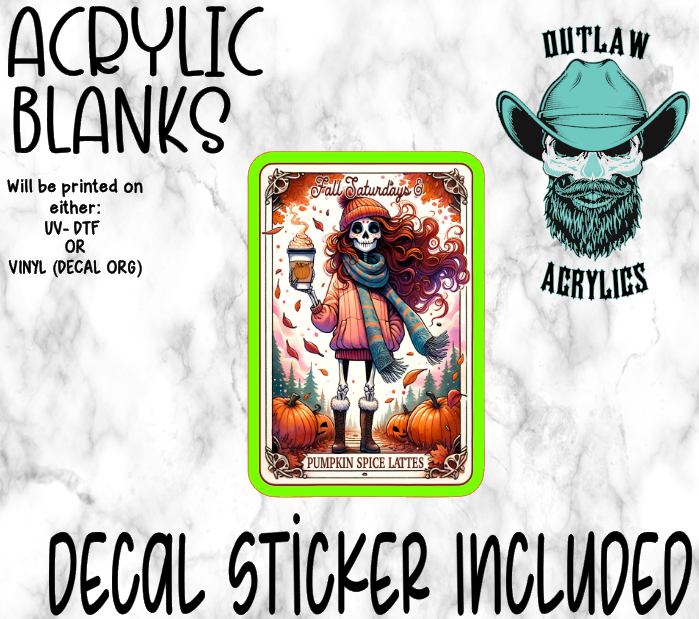 Pumpkin Spice Latte Tarot Card Acrylic & Decal Set
