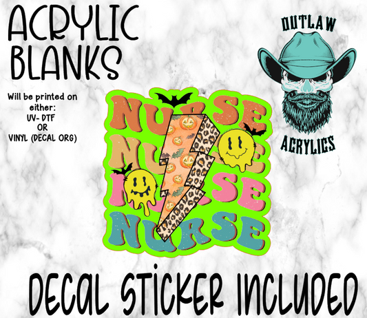 Halloween Bat Nurse Acrylic & Decal Set