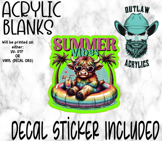 Summer Vibes Highland Acrylic & Decal Set