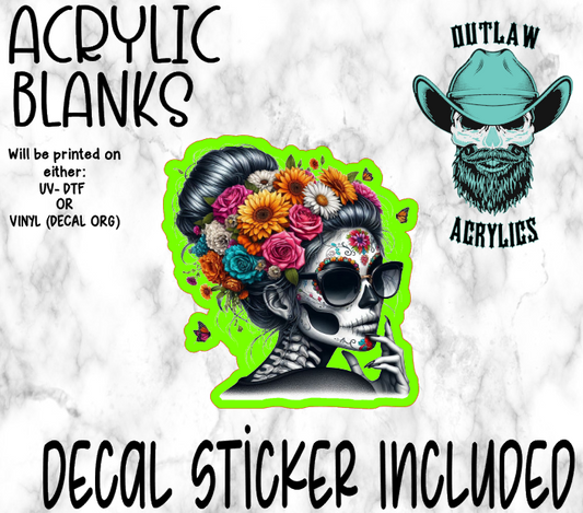 Floral Headband Skeleton Acrylic & Decal Set