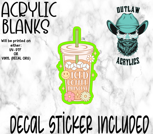 Iced Coffee Princess Acrylic & Decal Set