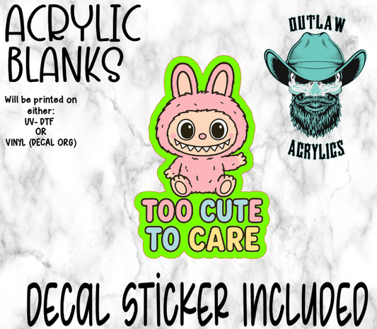 Too Cute Too Care Doll Acrylic & Decal Set