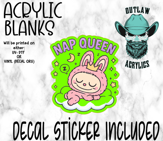 Nap Queen Doll Acrylic & Decal Set