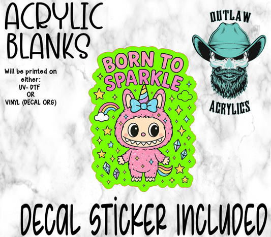 Born To Sparkle Doll Acrylic & Decal Set