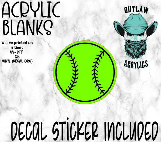 Baseball Outline Acrylic & Decal Set