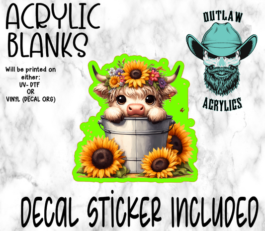 Sunflower Style Baby Highland Acrylic & Decal Set