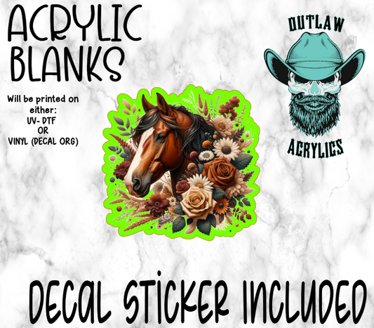 Floral Horse Acrylic & Decal Set