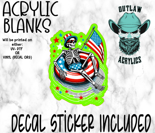 Chill Skele Tube Patriotic Acrylic & Decal Set