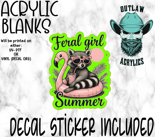 Feral Girl Summer Coon Unicorn Acrylic & Decal Set