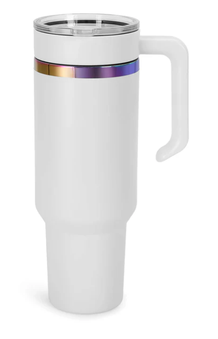Custom Powder Coated 40 Oz Tumbler Rainbow OR Gold Coating