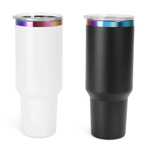 Custom Powder Coated 40 Oz Tumbler Rainbow OR Gold Coating