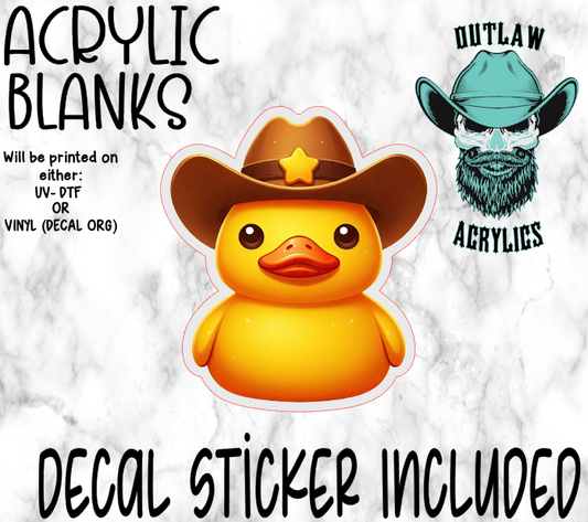 Cowboy Duck Acrylic & Decal Set