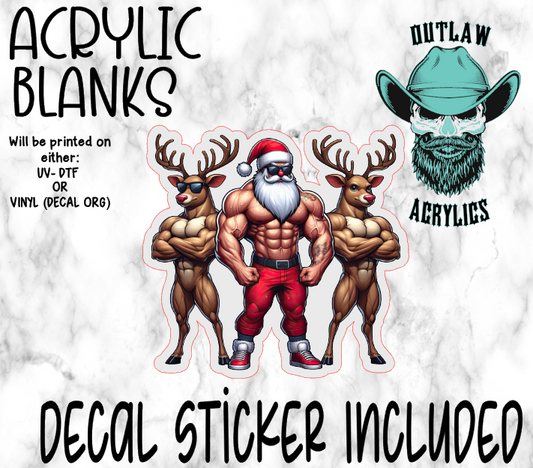 Santa Muscles Acrylic & Decal Set