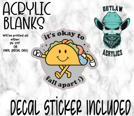 Okay To Fall Apart Acrylic & Decal Set