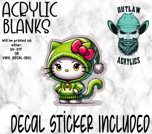 Green G Cat Acrylic & Decal Set