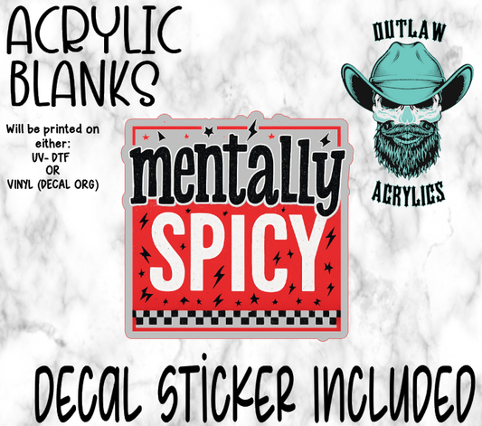 Red Mentally Spicy Acrylic & Decal Set